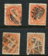 Classic stamps with heavy cork and killer cancellations